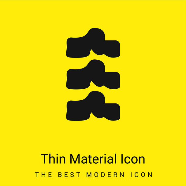 Anatomic Spine minimal bright yellow material icon - Vector, Image