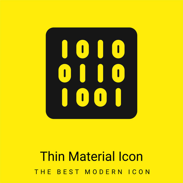 Binary Code minimal bright yellow material icon - Vector, Image