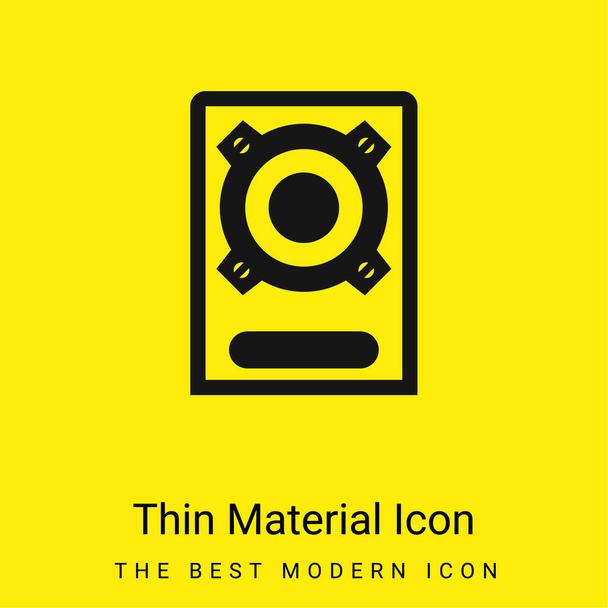 Boombox Altavoz mínimo icono de material amarillo brillante - Vector, Imagen