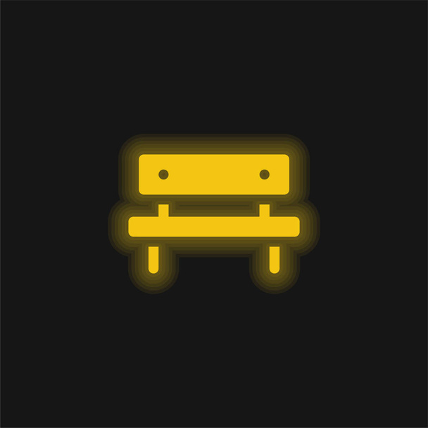 Bench yellow izzó neon ikon - Vektor, kép