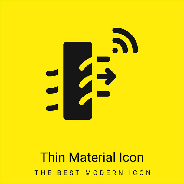 Air Purifier minimaal helder geel materiaal icoon - Vector, afbeelding