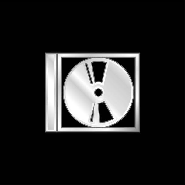 Disco audio con cassa icona metallica argentata - Vettoriali, immagini