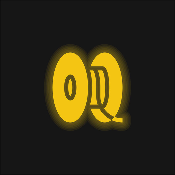 3d sárga izzó neon ikon - Vektor, kép