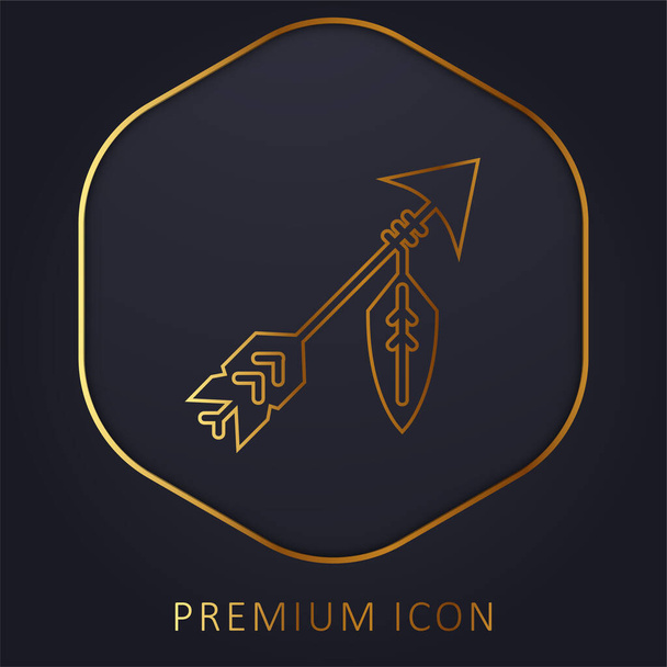 Flèche ligne d'or logo premium ou icône - Vecteur, image