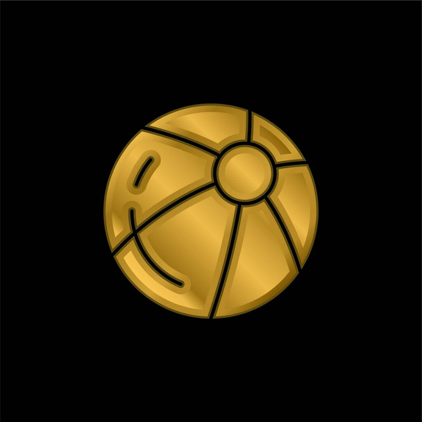 Golyós aranybevonatú fémes ikon vagy logó vektor - Vektor, kép