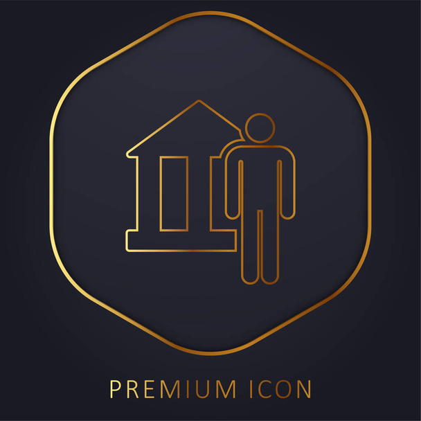 Architect golden line premium logo or icon - Vector, Image