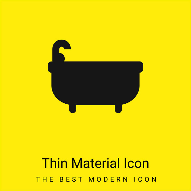 Bathtube minimal bright yellow material icon - Vector, Image