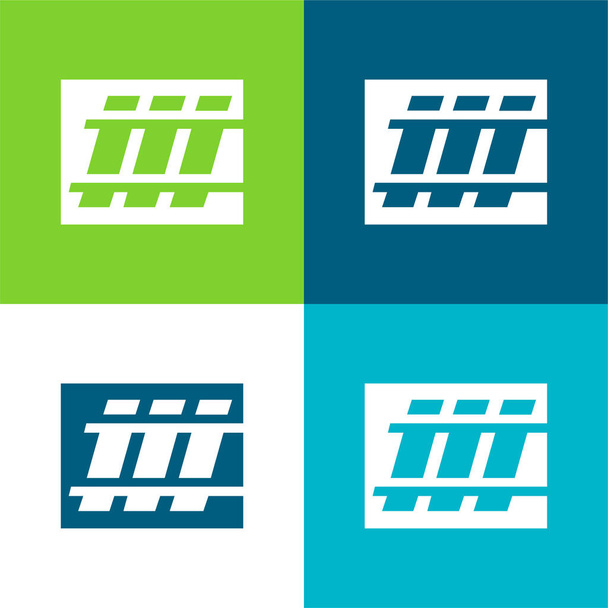 Belo Horizonte Metro Logo Set icona minimale piatto a quattro colori - Vettoriali, immagini