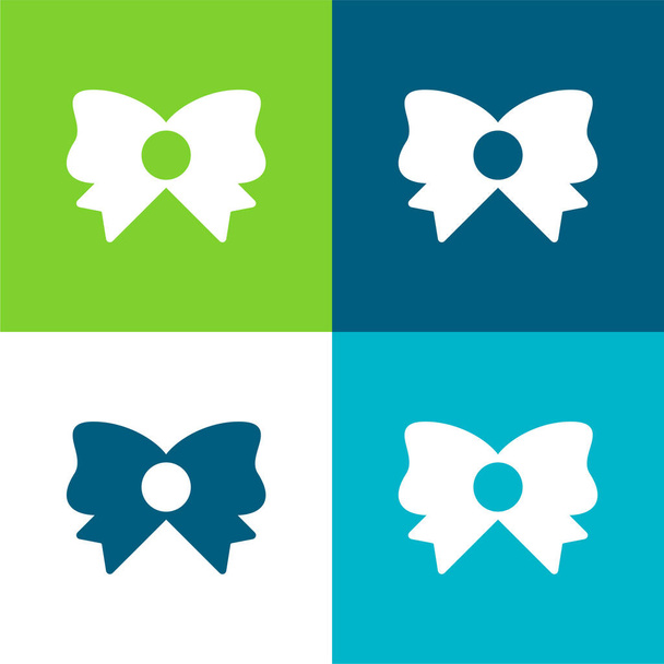 Bow Flat four color minimal icon set - Vector, Image
