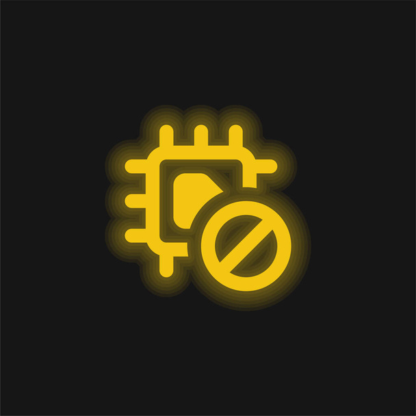 Zakázaná žlutá zářící ikona - Vektor, obrázek