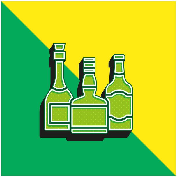 Alkohol Zelená a žlutá moderní 3D vektorové logo ikony - Vektor, obrázek