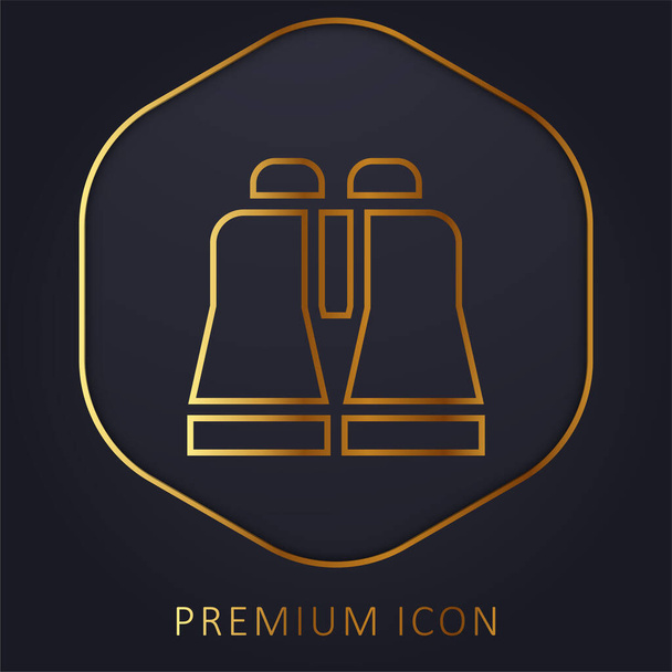 Binocolo linea dorata logo premium o icona - Vettoriali, immagini