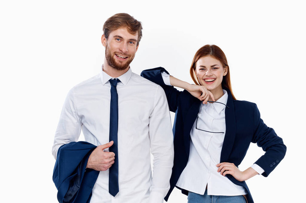hombre y mujer en trajes finanzas gerentes oficina - Foto, imagen