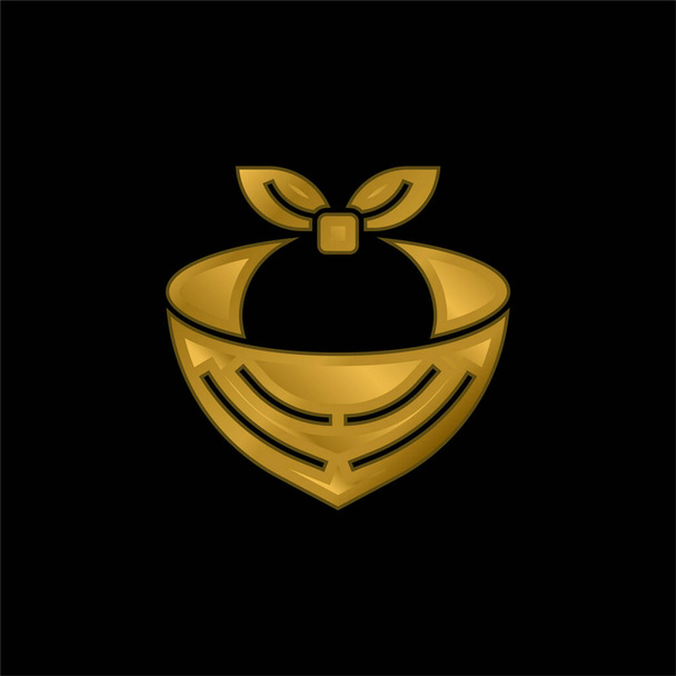 Bandana altın kaplama metalik simge veya logo vektörü - Vektör, Görsel