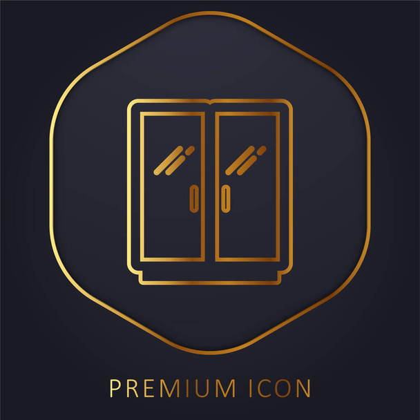 Big Wardrobe golden line premium logo or icon - Vector, Image