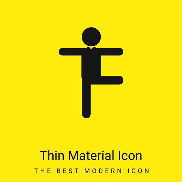 Balance Man Posture minimal bright yellow material icon - Vector, Image