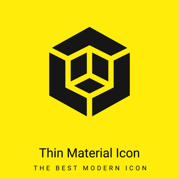 3D Model minimální jasně žlutý materiál ikona - Vektor, obrázek