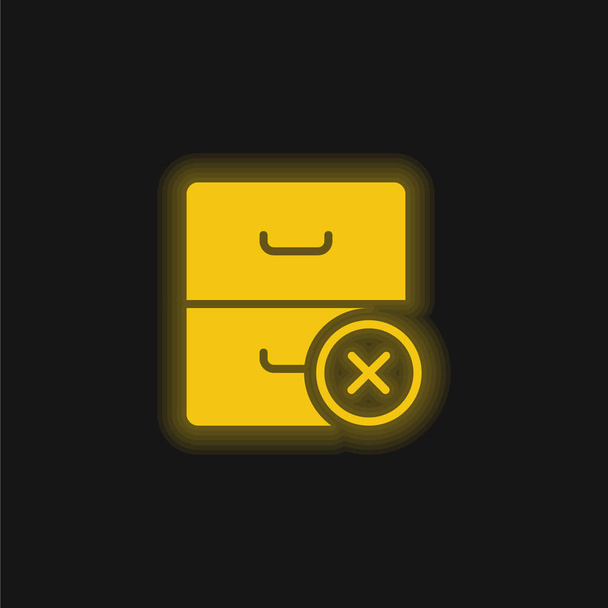 Archivovat žlutou zářící ikonu - Vektor, obrázek