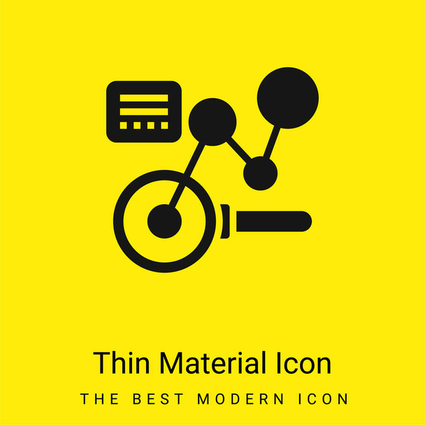 Analysis minimal bright yellow material icon - Vector, Image