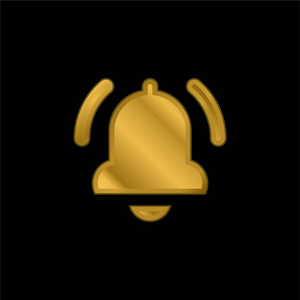 Alarme banhado a ouro ícone metálico ou vetor logotipo - Vetor, Imagem