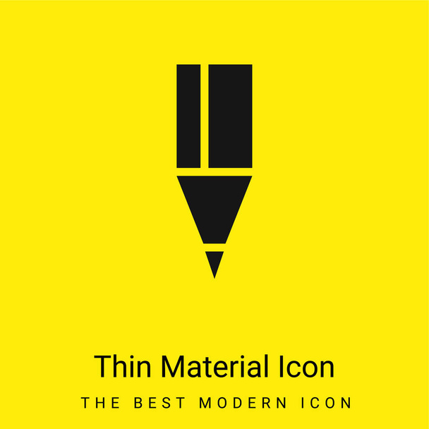 ブラックペンシルヒント最小限の明るい黄色の材料アイコン - ベクター画像