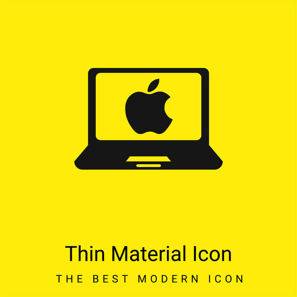 Ordenador portátil de Apple mínimo icono de material amarillo brillante - Vector, Imagen