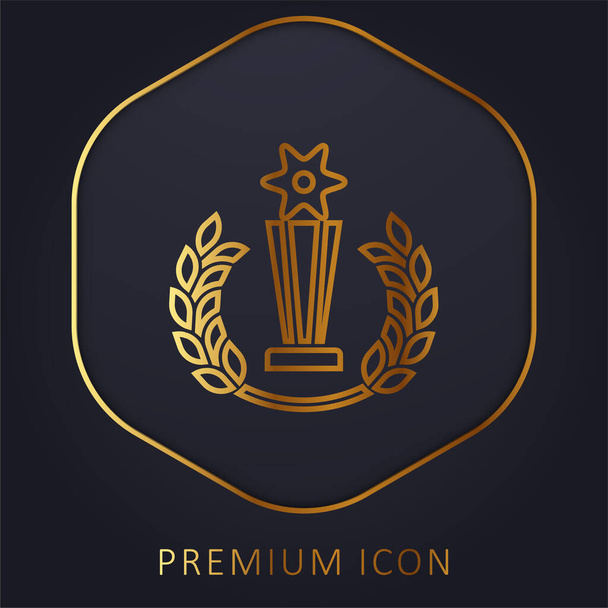 Award golden line premium logo or icon - Vector, Image