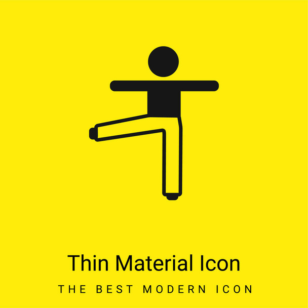 Brazos y pierna Estiramiento mínimo icono de material amarillo brillante - Vector, imagen