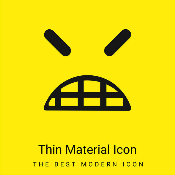 Angry Emoticon Square Face With Closed Eyes minimal bright yellow material icon - Vektor, obrázek