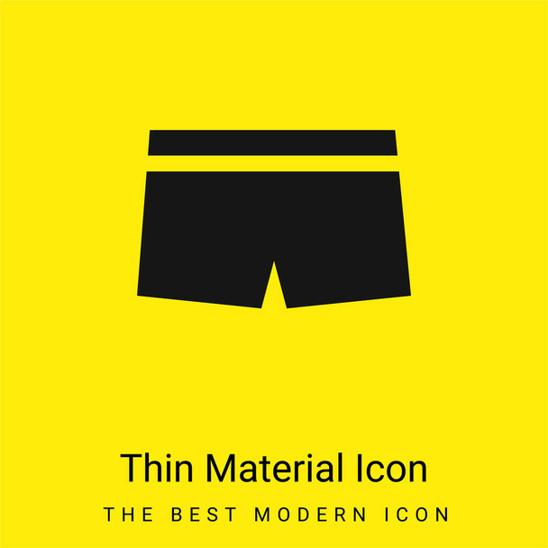 Boxeadores mínimo icono de material amarillo brillante - Vector, imagen