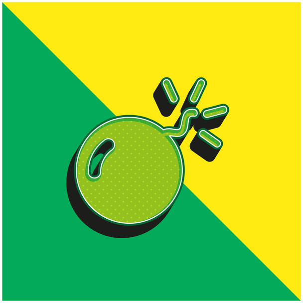 Bomba verde y amarillo moderno vector 3d icono del logotipo - Vector, imagen