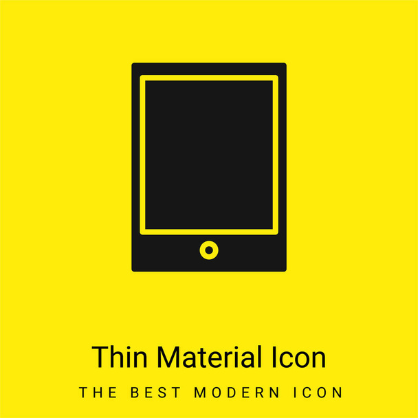 Big Ipad minimal bright yellow material icon - Vector, Image