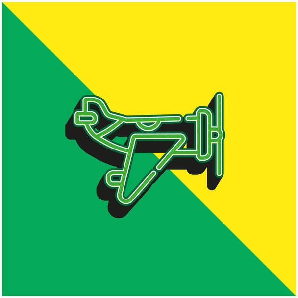 Aviones verde y amarillo moderno vector 3d icono del logotipo - Vector, Imagen
