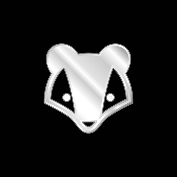 Badger prata banhado ícone metálico - Vetor, Imagem