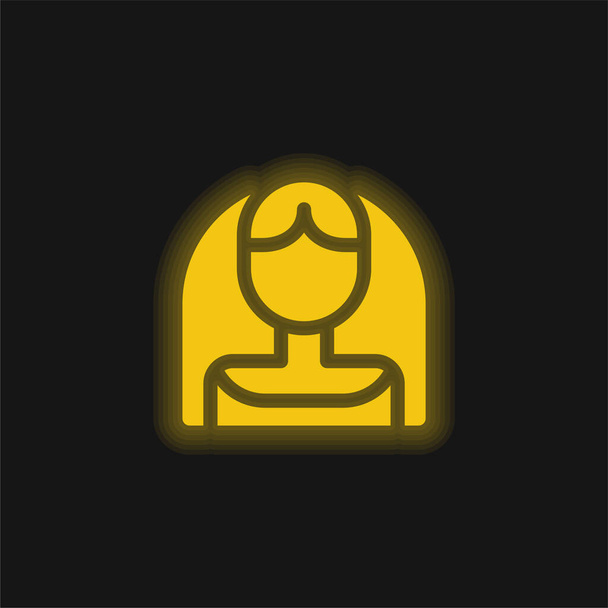 Novia amarillo brillante icono de neón - Vector, Imagen