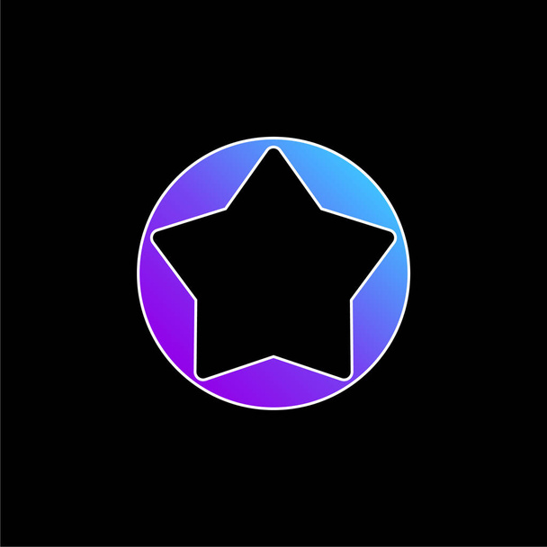 Gran estrella botón azul degradado icono de vector - Vector, Imagen