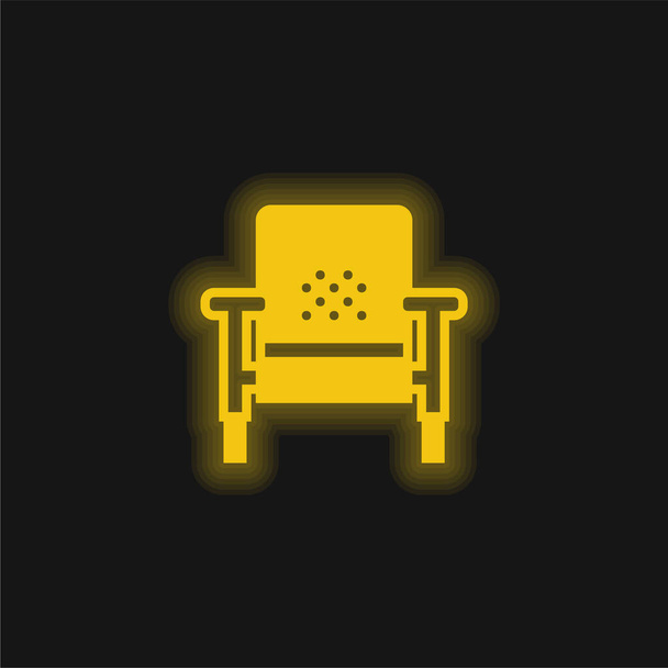 Poltrona giallo incandescente icona al neon - Vettoriali, immagini