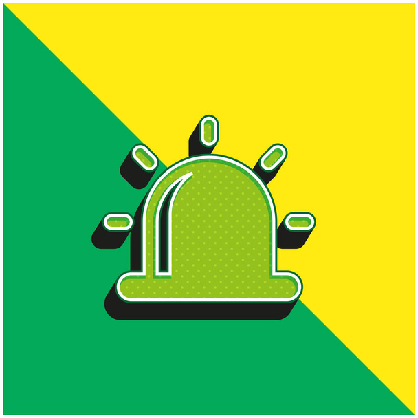 Alarma verde y amarillo moderno vector 3d icono logotipo - Vector, Imagen