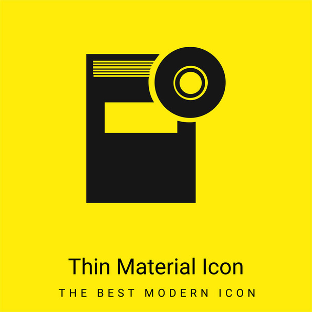 Libro e CD Learning Tools icona minimale materiale giallo brillante - Vettoriali, immagini