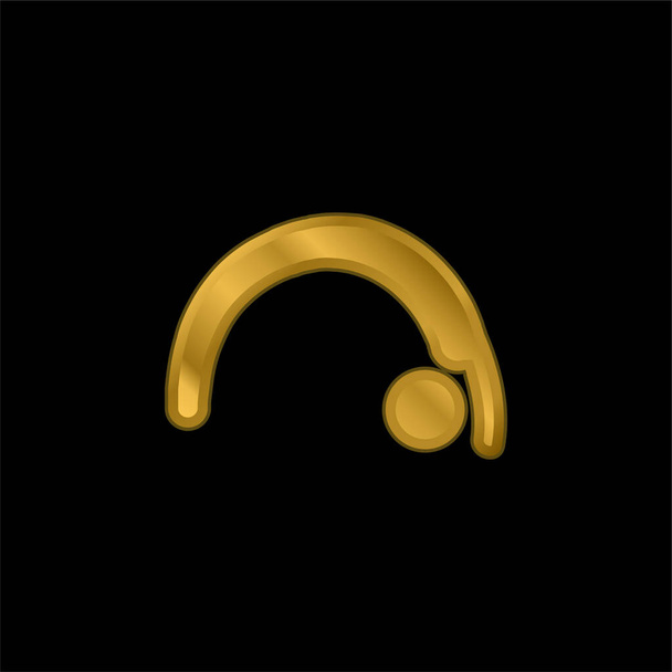 Backbend chapado en oro icono metálico o logo vector - Vector, imagen