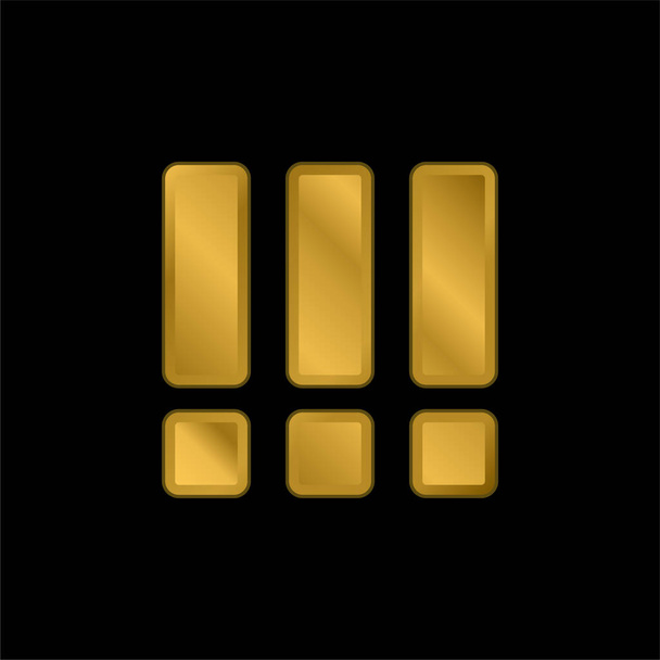 Barras chapado en oro icono metálico o logo vector - Vector, Imagen