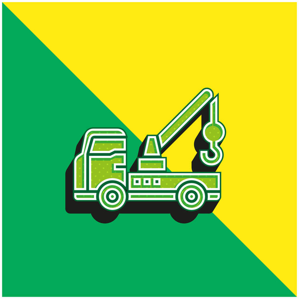 Breakdown Vihreä ja keltainen moderni 3d vektori kuvake logo - Vektori, kuva