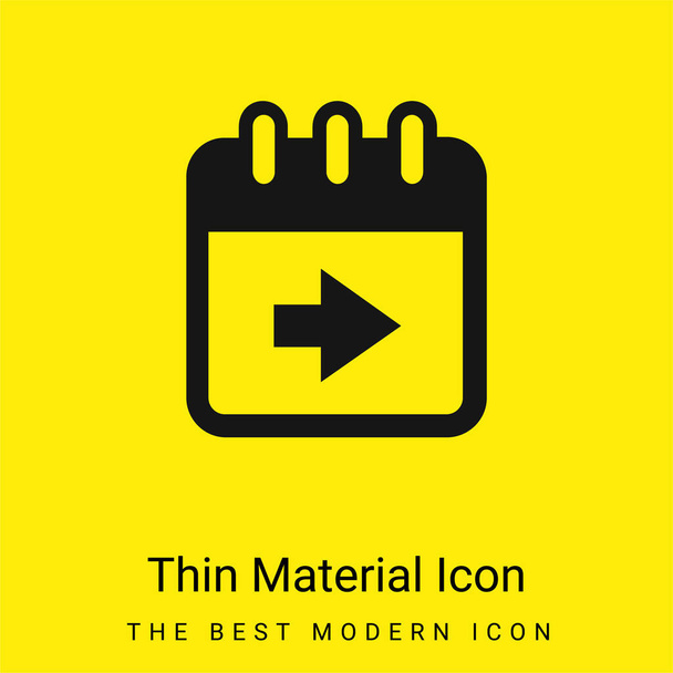 Bouton de page de calendrier avancé avec flèche droite icône matérielle jaune vif minimale - Vecteur, image