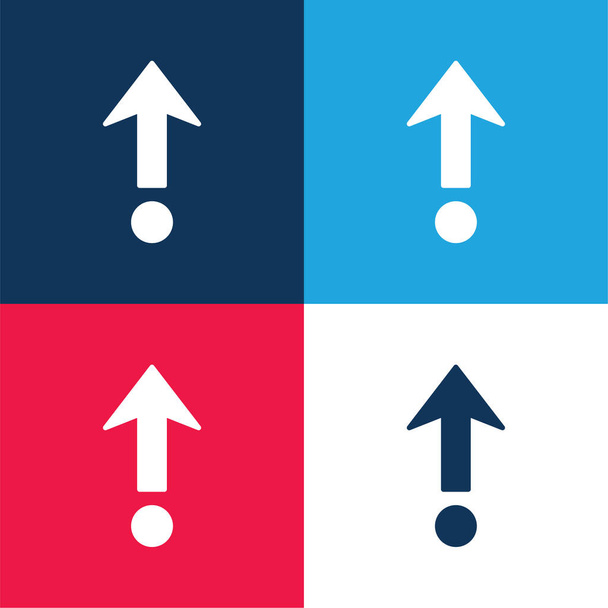 Strzałka Z niebiesko-czerwonego zestawu czterech kolorów minimalny zestaw ikon - Wektor, obraz