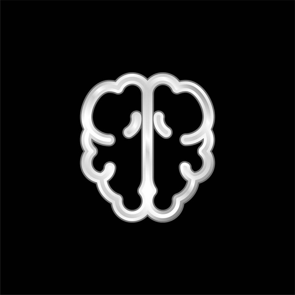 Brain versilbertes Metallic-Symbol - Vektor, Bild