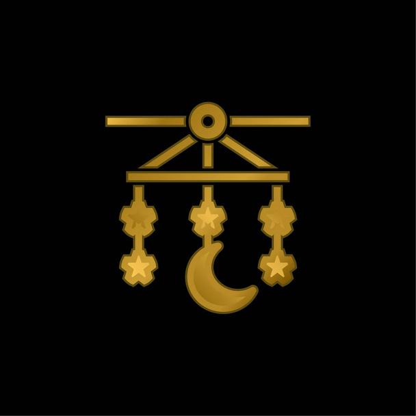 Baby Mobile Золота металева іконка або вектор логотипу
 - Вектор, зображення