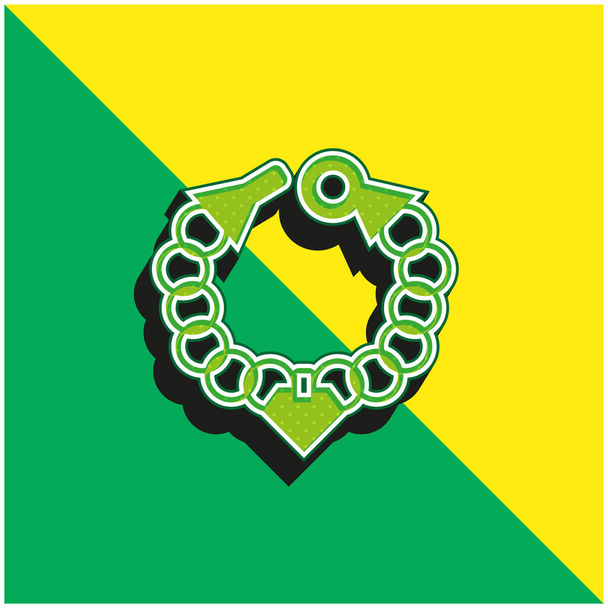 Bracelet Green і жовтий сучасний 3d векторний логотип ікони - Вектор, зображення