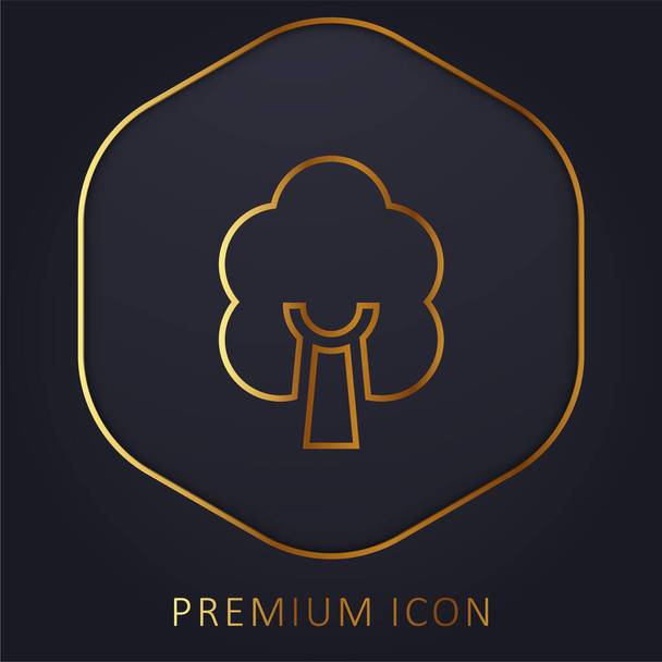 Árbol de abedul línea de oro logotipo premium o icono - Vector, imagen