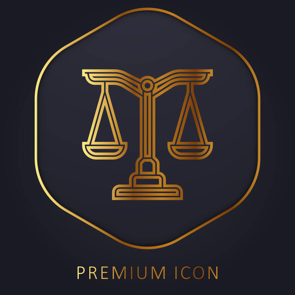 Баланс логотипу або значка преміум-класу золотої лінії
 - Вектор, зображення