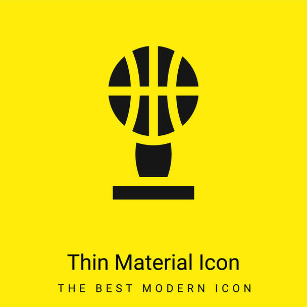 Basketball minimale icône matériau jaune vif - Vecteur, image